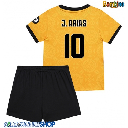 Maglie da calcio Wolves Jhon Arias #10 Prima Maglia Bambino 2025-26 Manica Corta + Pantaloni corti)